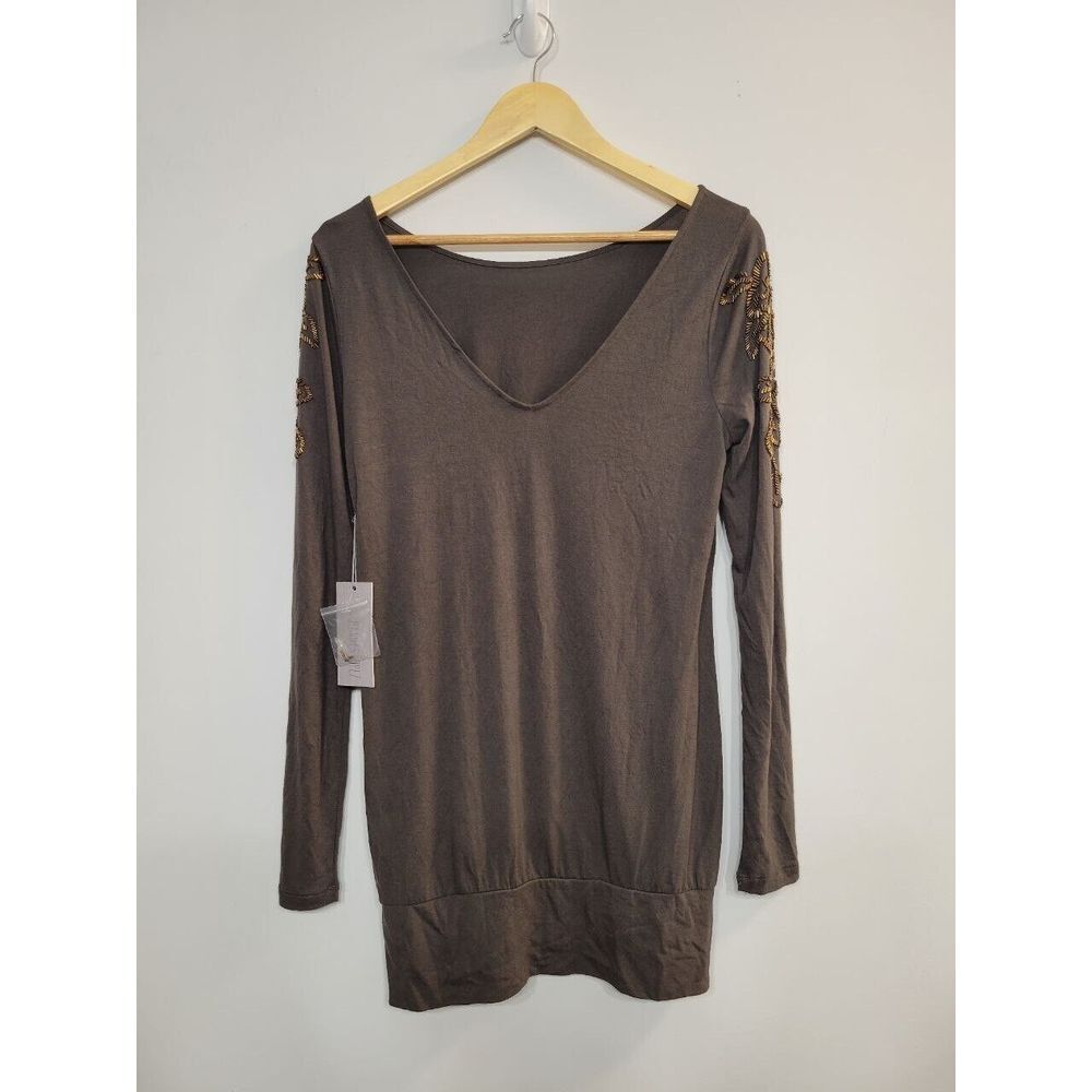 Jennifer Lopez Embellished Long Sleeve With‎ V-neck Size Small